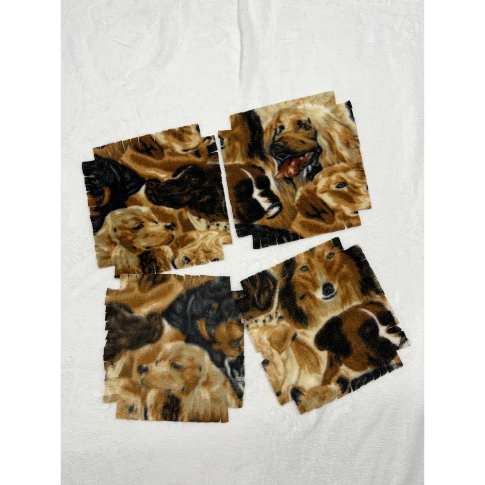 Dog Fleece Blanket Kit JoAnne's Dog Design Browns New Pre Cut No Sewing Needed - Picture 4 of 7